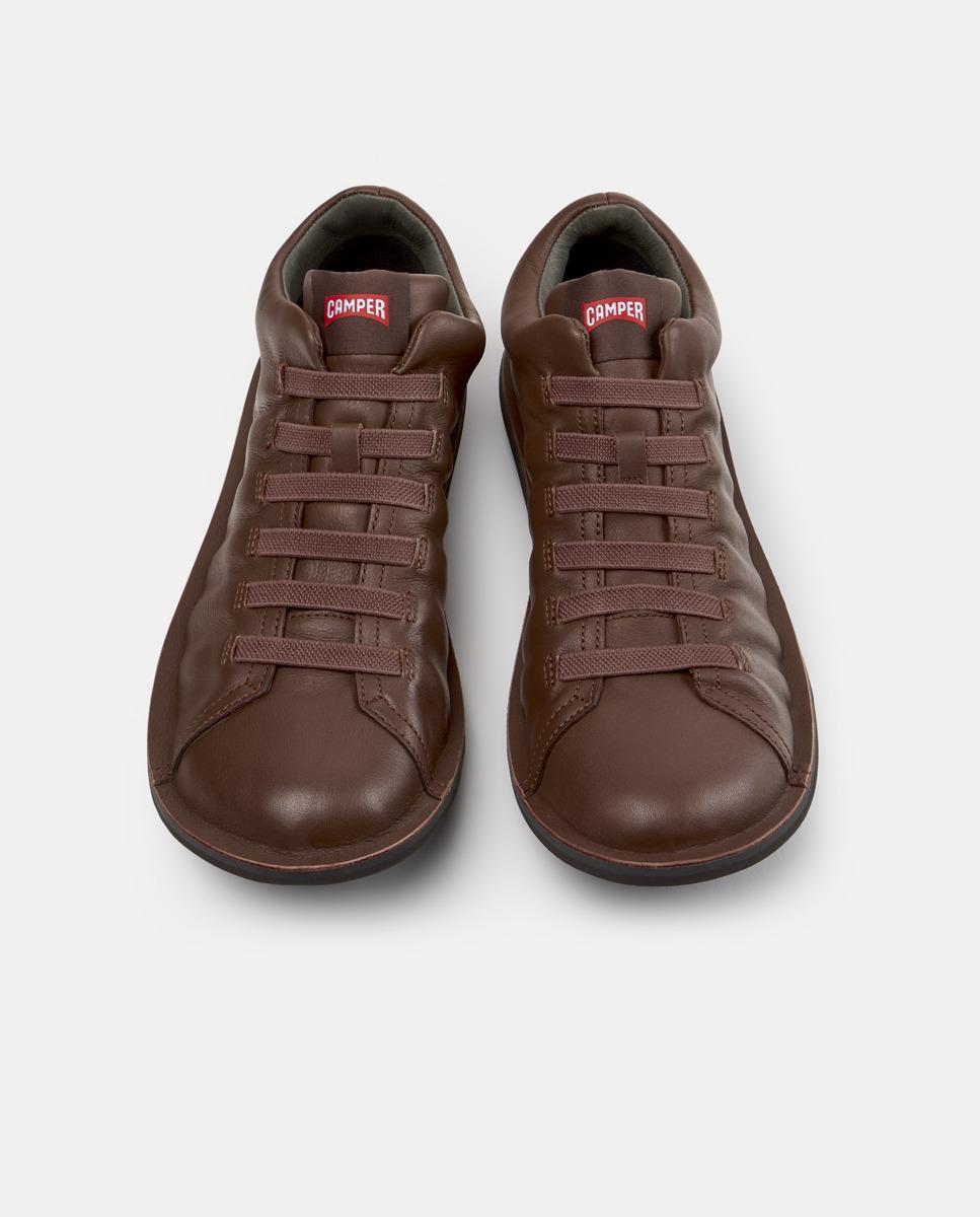 Imagen 2 de Zapatillas de piel de hombre beetle con cordones - Camper - Marrón Marrón