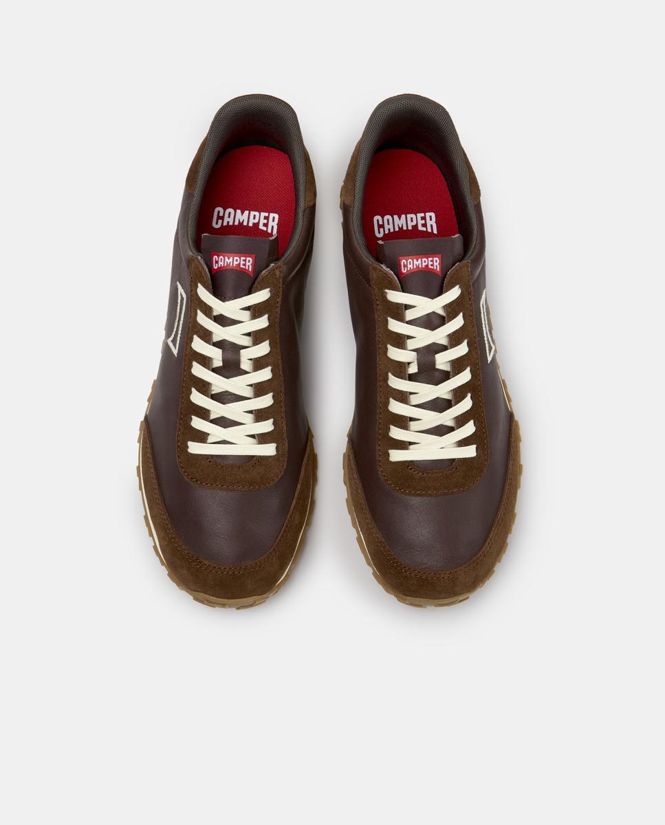 Zapatillas de piel de hombre Drift Walk con cordones - Camper - Marrón Marrón-3