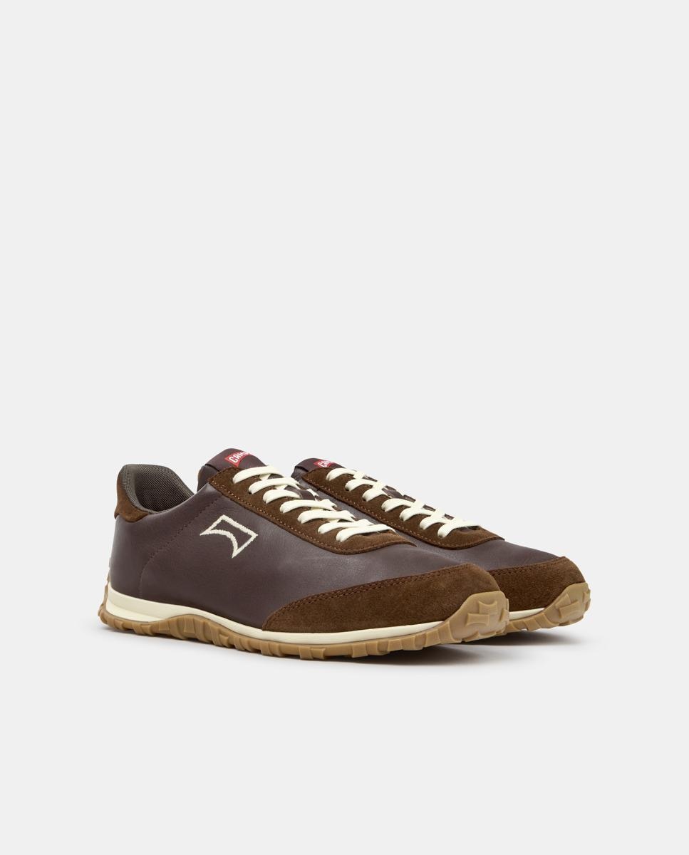 Zapatillas de piel de hombre Drift Walk con cordones - Camper - Marrón Marrón-5