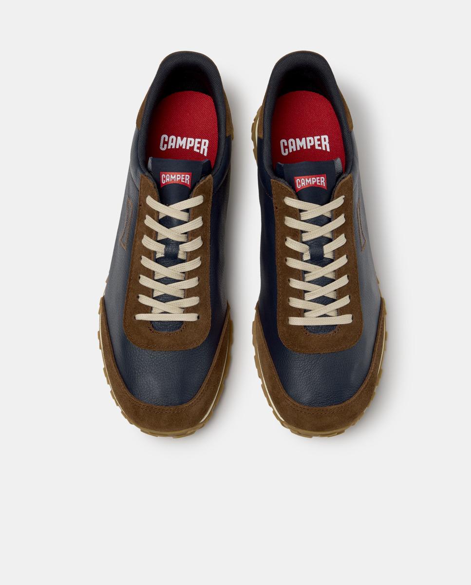 Zapatillas de piel de hombre drift walk con cordones - Camper - Azul Azul-3