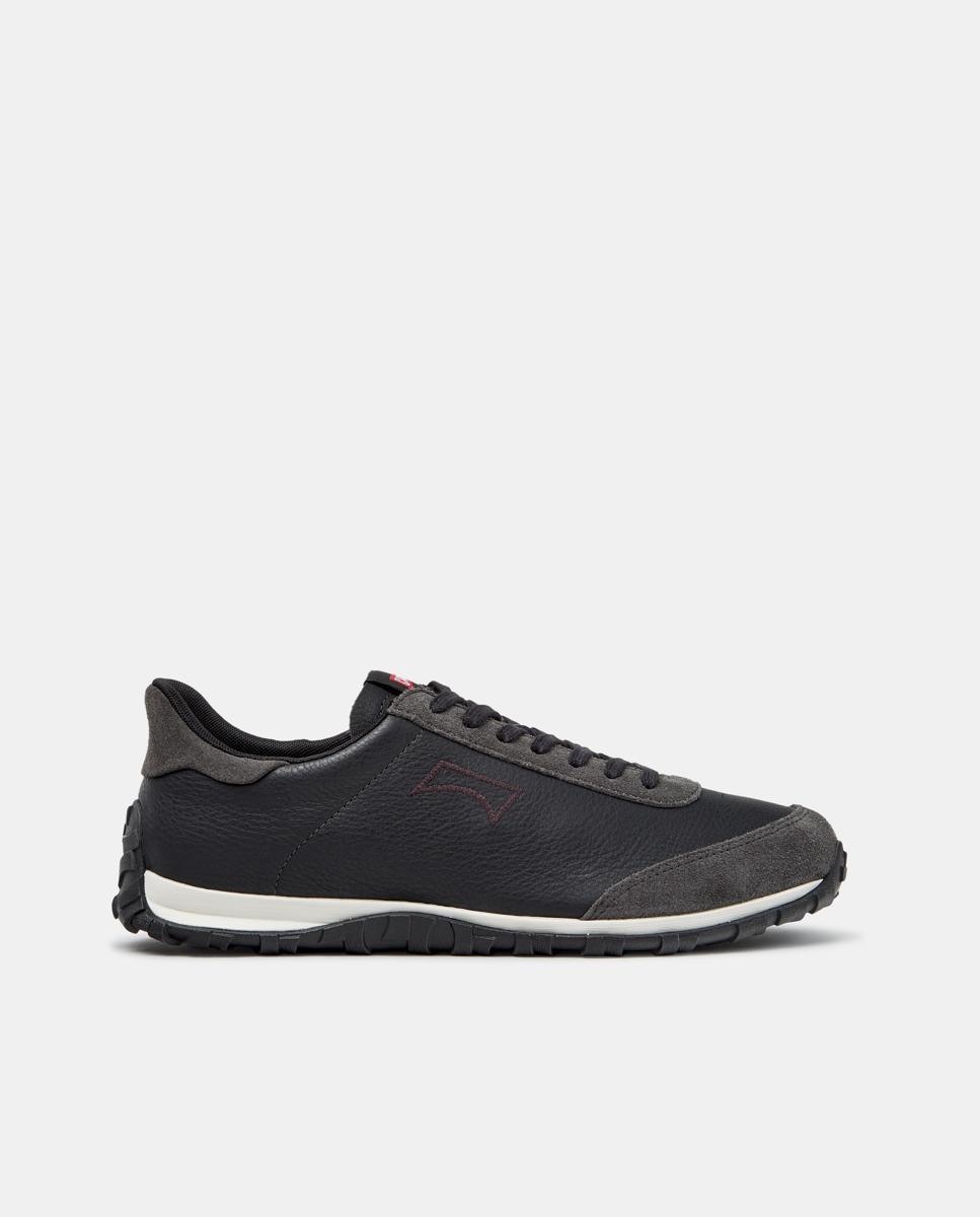 Zapatillas de piel de hombre drift walk con cordones - Camper - Negro Negro-1