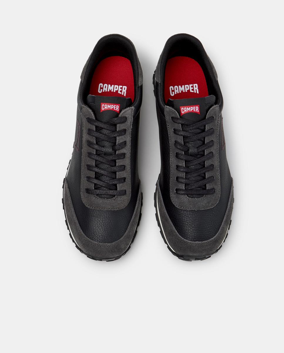 Zapatillas de piel de hombre drift walk con cordones - Camper - Negro Negro-3