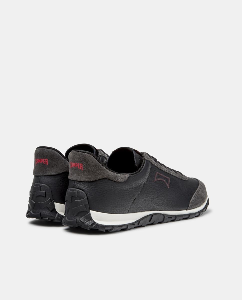 Zapatillas de piel de hombre drift walk con cordones - Camper - Negro Negro-2
