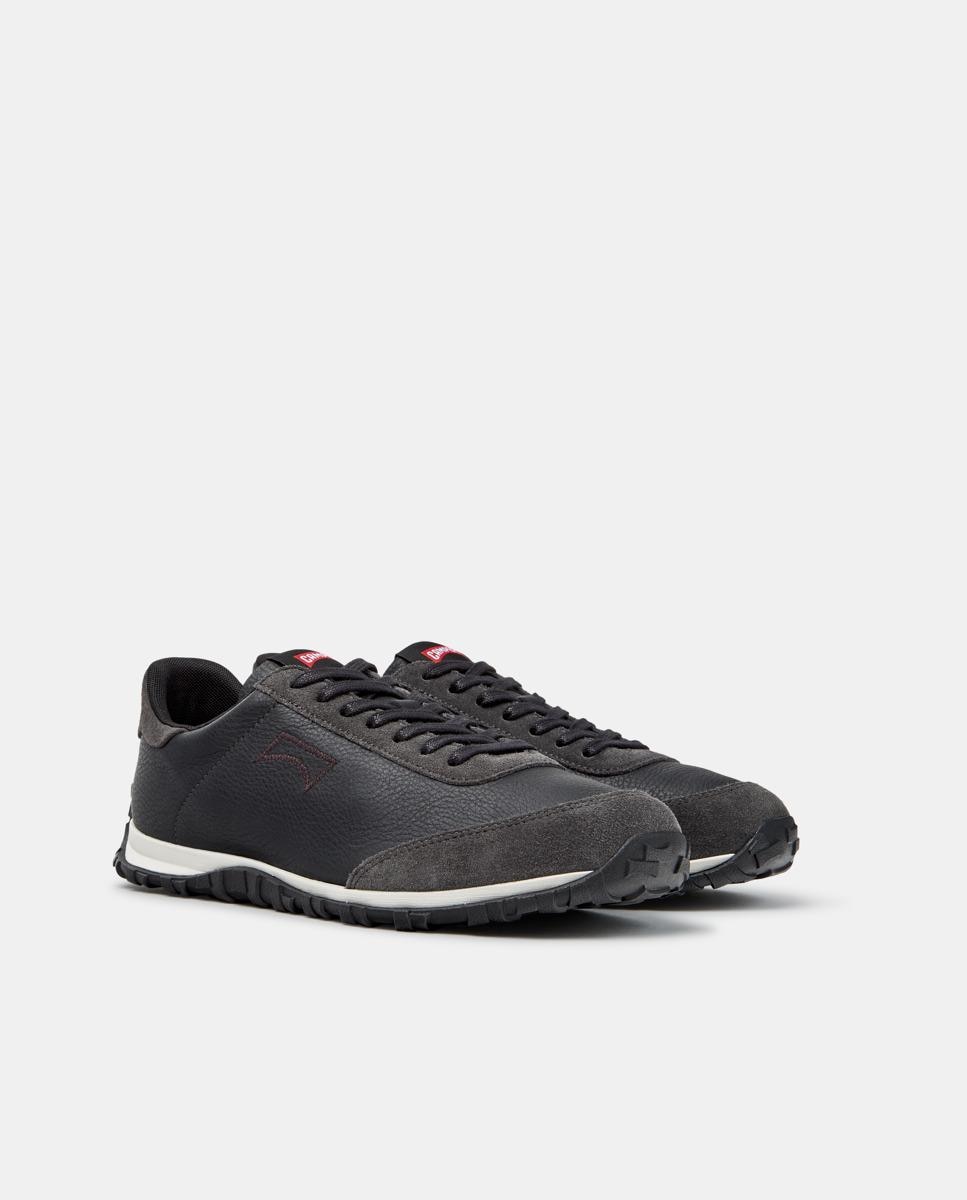 Zapatillas de piel de hombre drift walk con cordones - Camper - Negro Negro-5