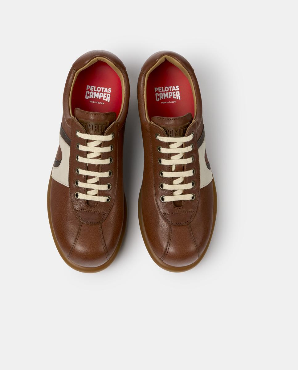 Imagen 2 de Zapatillas de piel de hombre pelotas ariel - Camper - Marrón Marrón