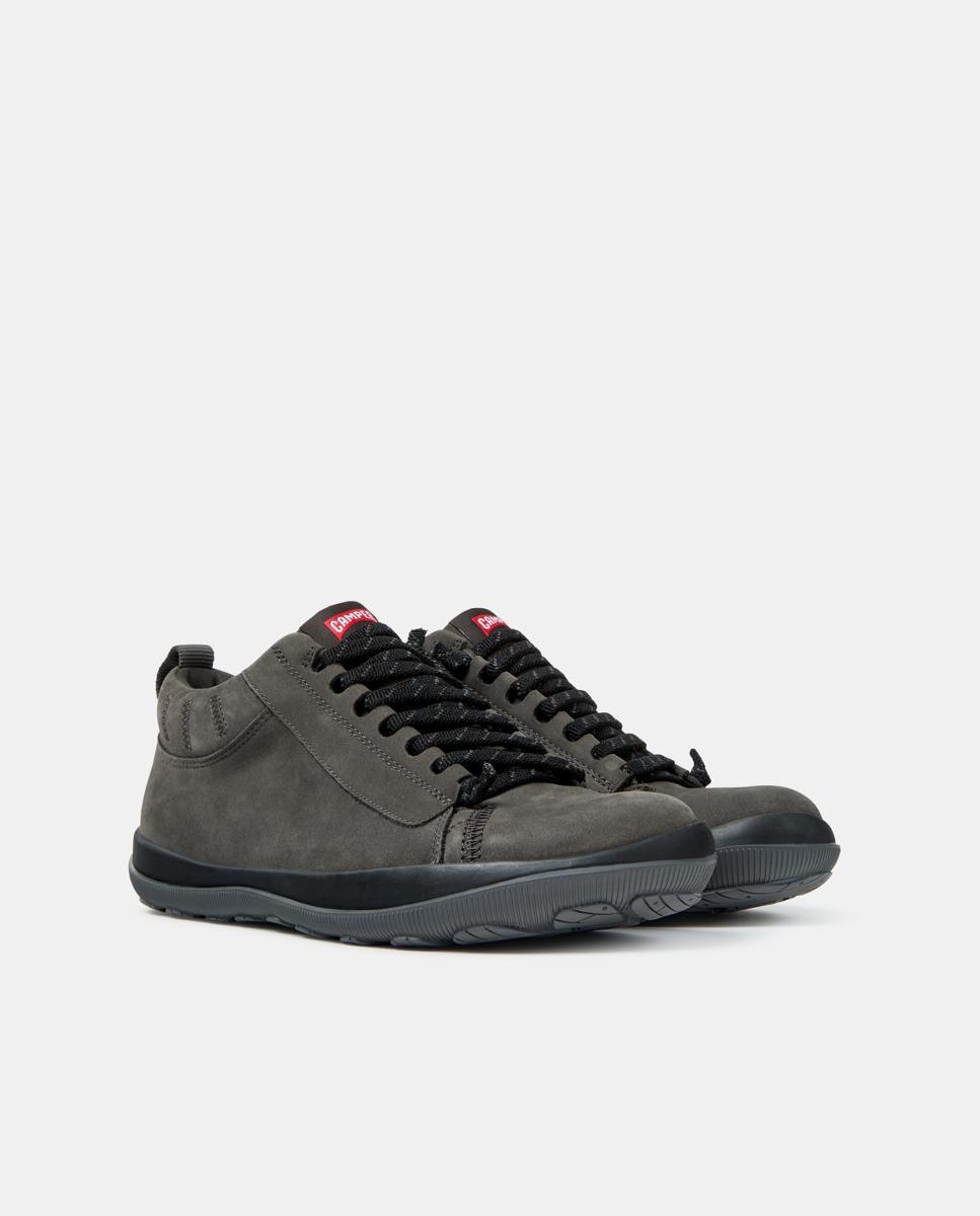 Zapatillas de piel de hombre peu pista gm con cordones - Camper - Gris Gris-3