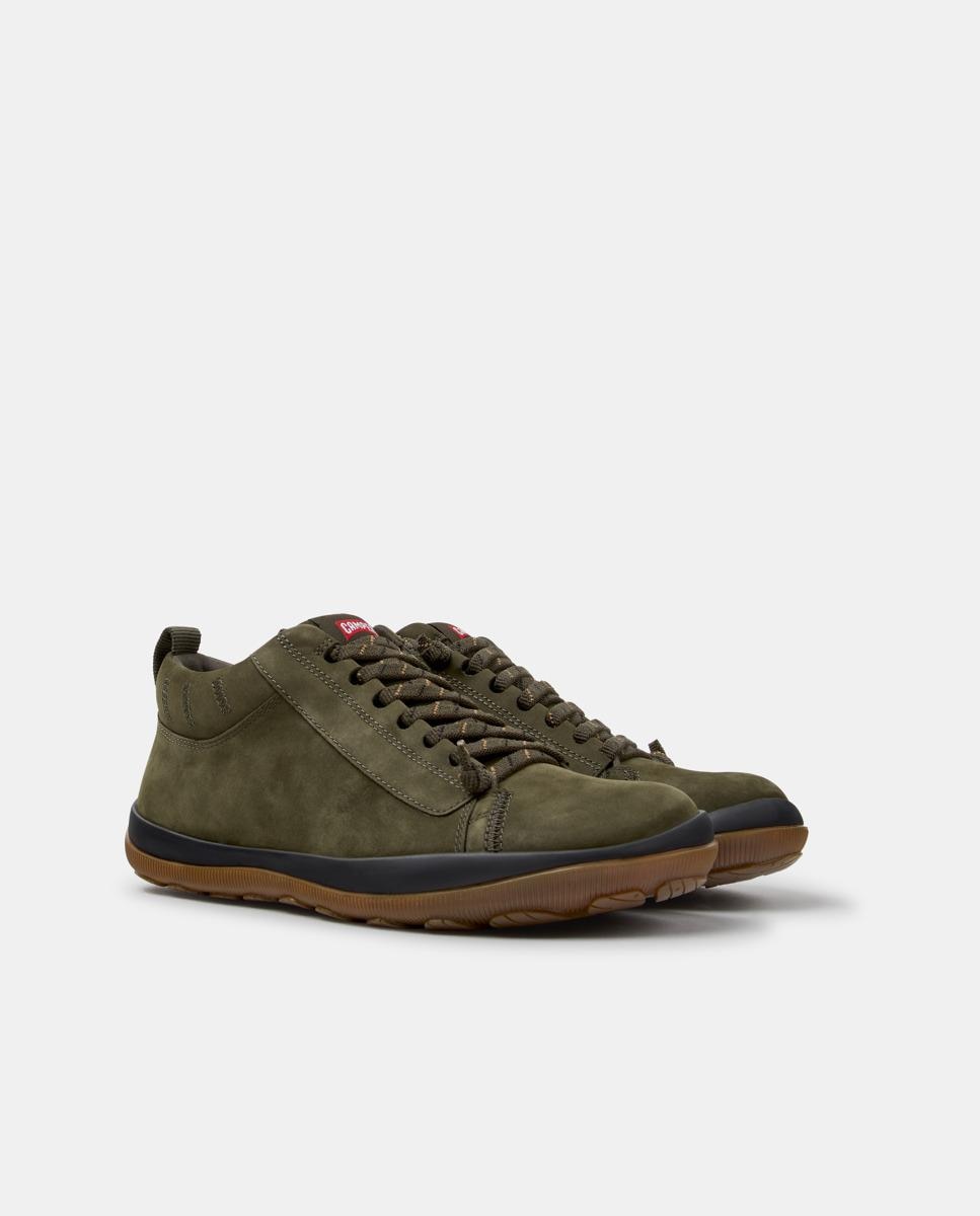 Zapatillas de piel de hombre peu pista gm con cordones - Camper - Verde Verde-3