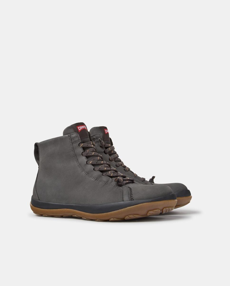 Zapatillas de piel de hombre peu pista gm con cordones - Camper - Gris Gris-2