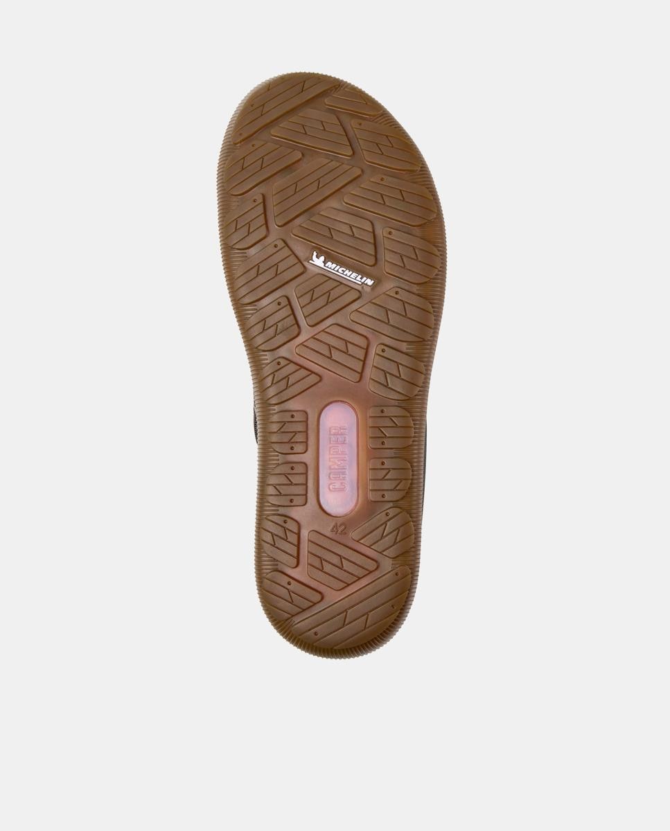 Zapatillas de piel de hombre peu pista gm con cordones - Camper - Gris Gris-5