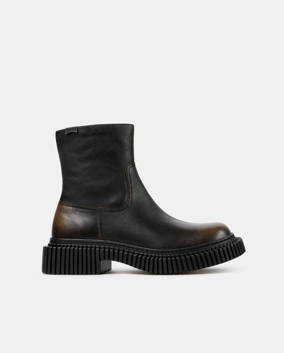 Botines de hombre de piel pix berlin - Camper - Negro / Naranja Negro / Naranja-1