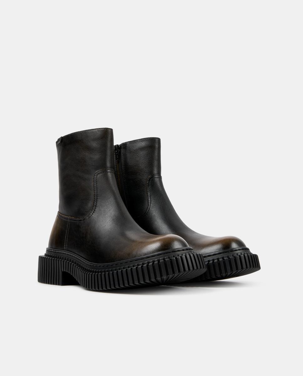 Botines de hombre de piel pix berlin - Camper - Negro / Naranja Negro / Naranja-3