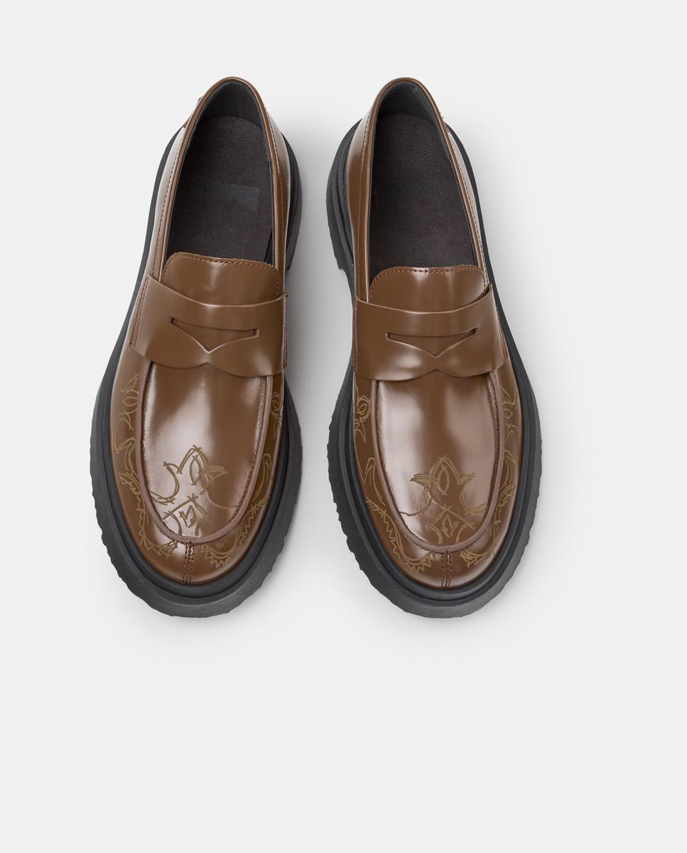 Mocasines de hombre de piel walden - Camper - Marrón Marrón-3