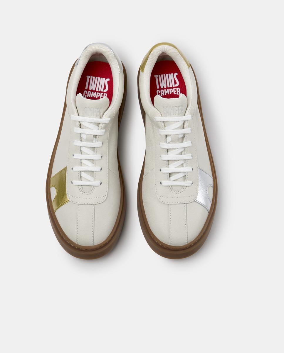 Zapatillas de piel de hombre runner twentyfive twins - Camper - Crema Crema-2