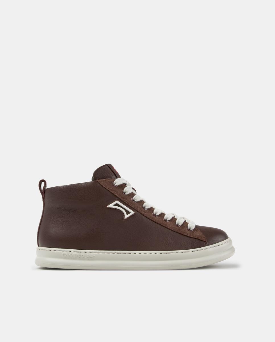 Imagen 0 de Zapatillas altas de piel de hombre peu touring Marrón