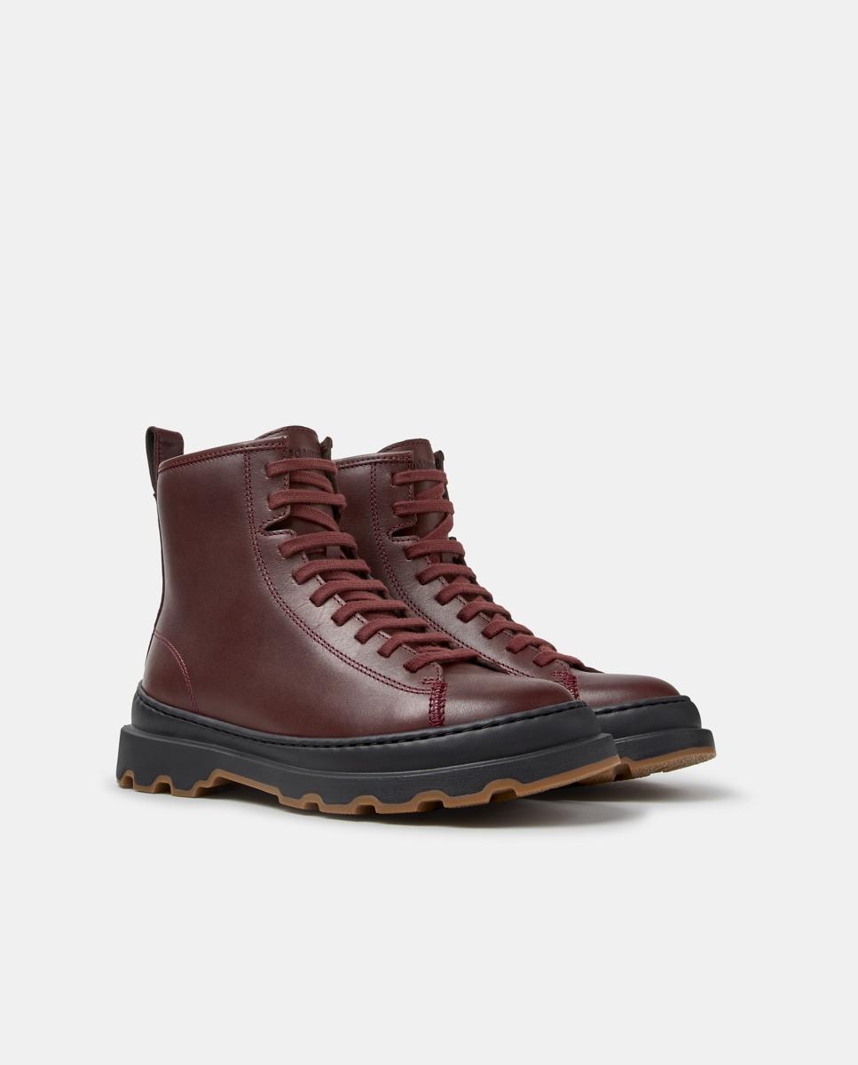 Botines de mujer de piel brutus+ - Camper - Burdeos Burdeos-3