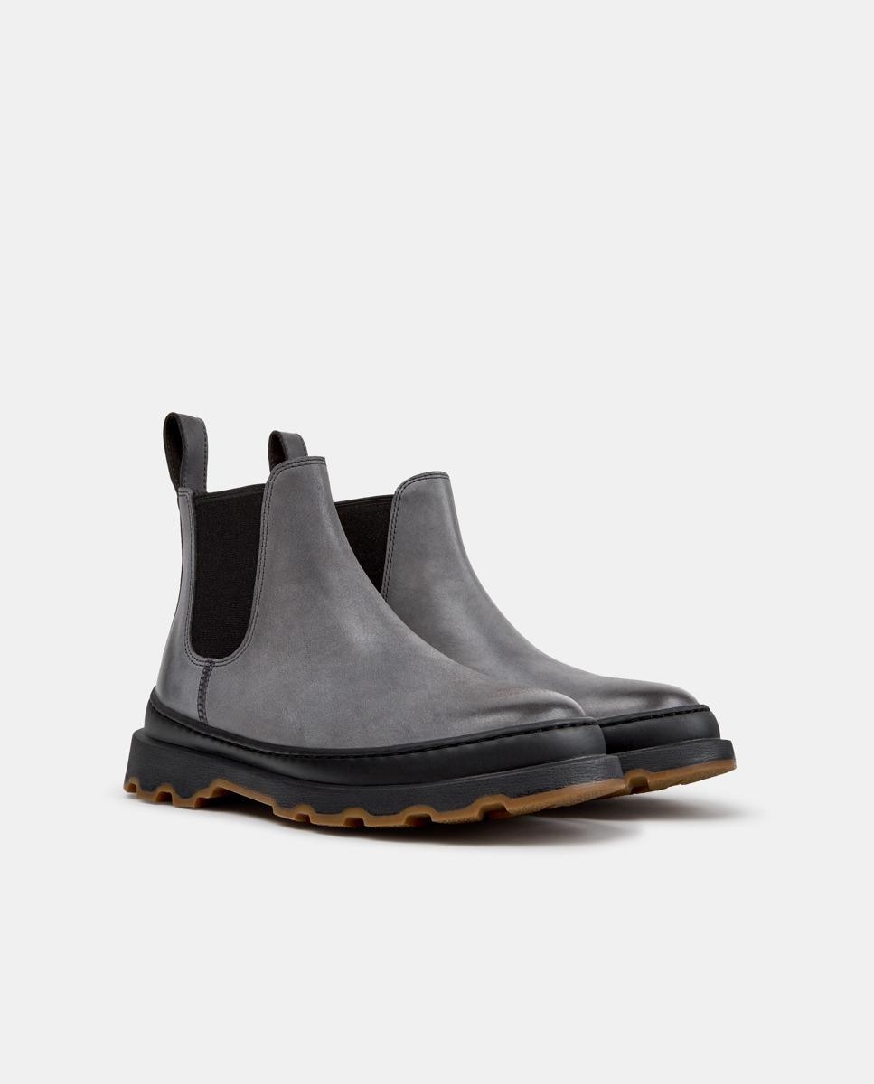 Botines de mujer de piel brutus+ - Camper - Gris Gris-3