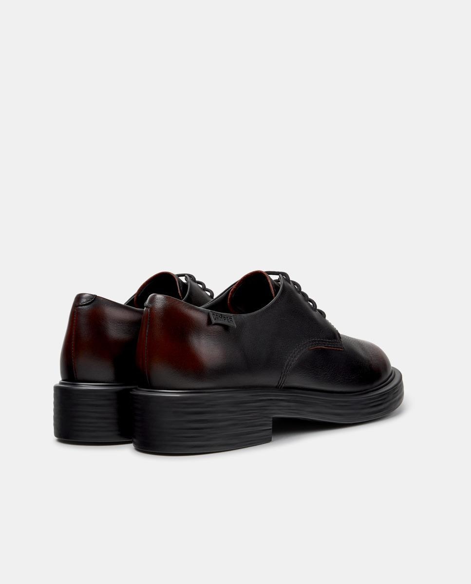 Zapatos de cordones de mujer dean lisos de piel - Camper - Burdeos Burdeos-2