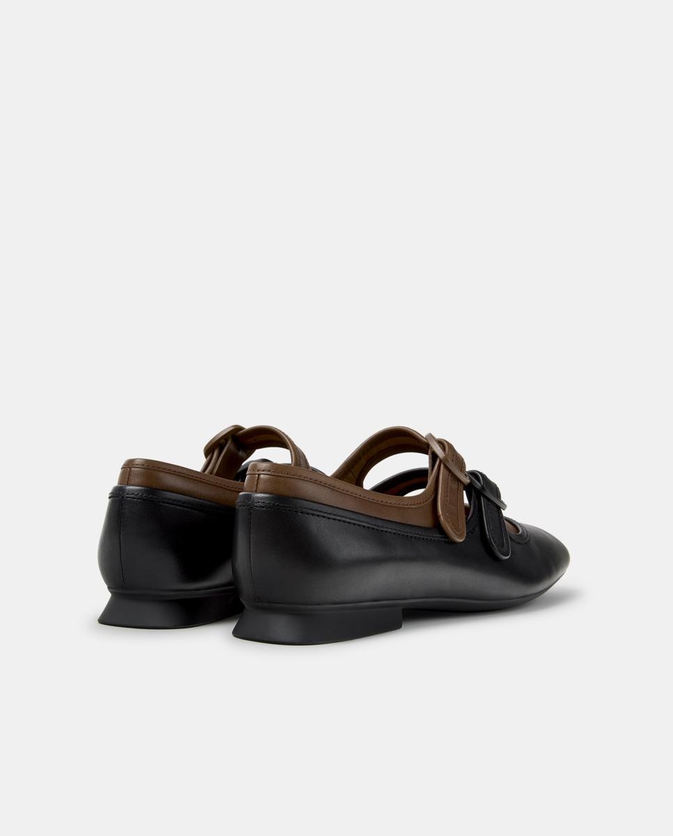 Merceditas planas de mujer casi myra de piel - Camper - Negro Negro-2