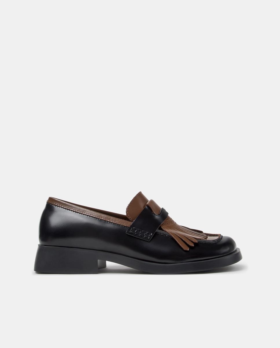 Imagen 0 de Mocasines de piel de mujer donna Negro / Natural