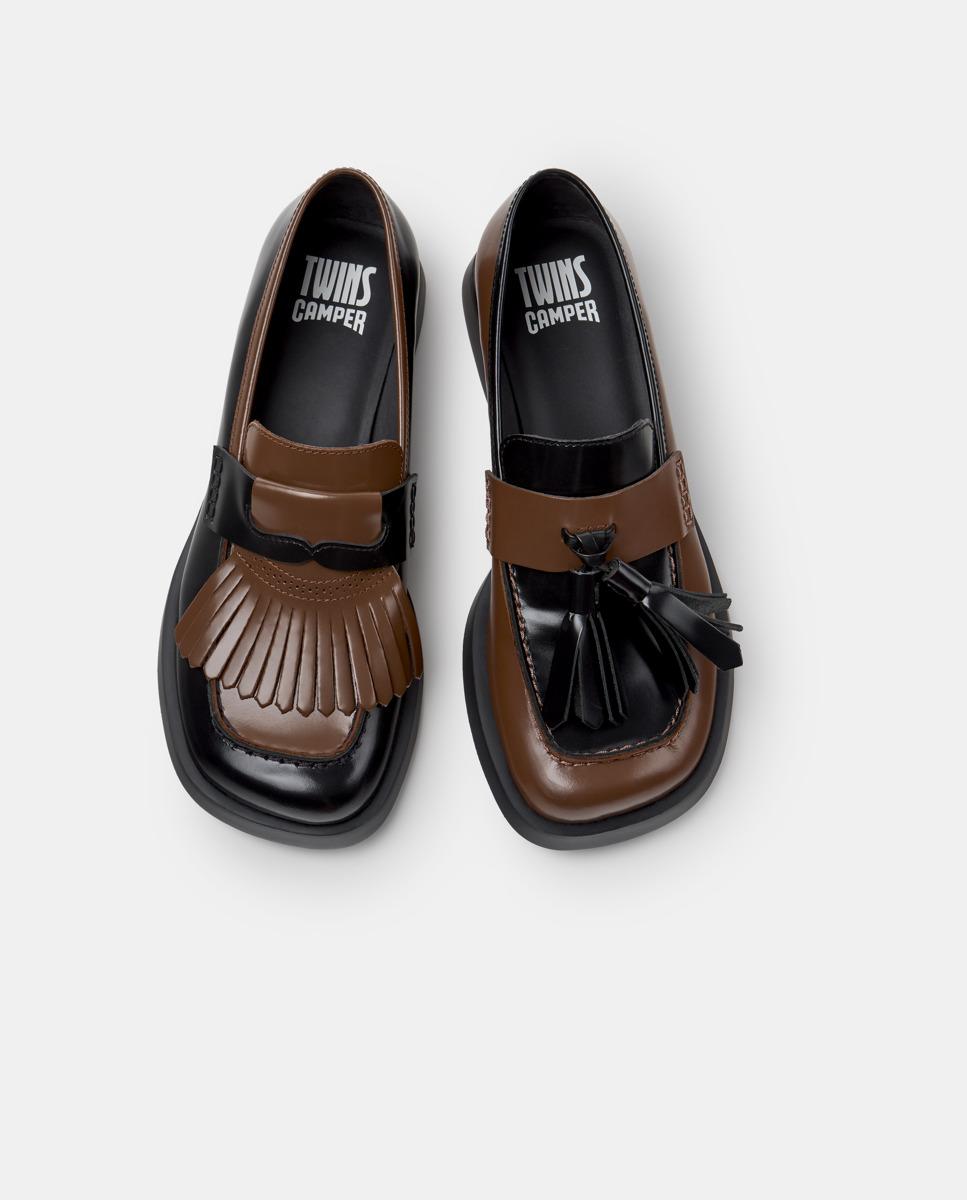 Mocasines de piel de mujer donna - Camper - Negro / Natural Negro / Natural-2