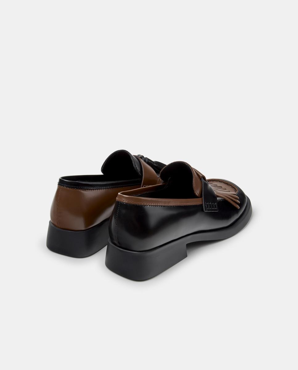 Mocasines de piel de mujer donna - Camper - Negro / Natural Negro / Natural-4