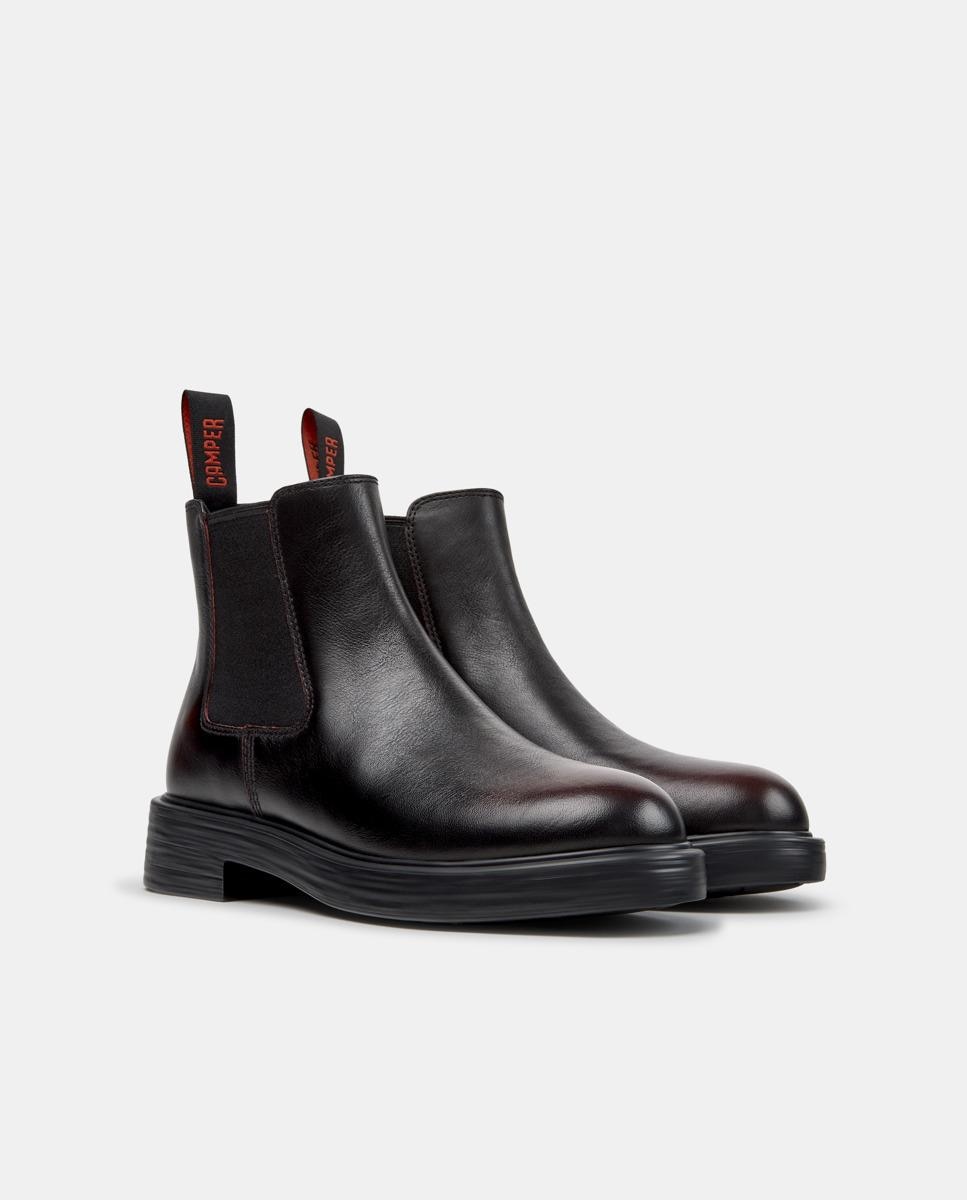 Botines de mujer de piel dean - Camper - Granate Granate-3