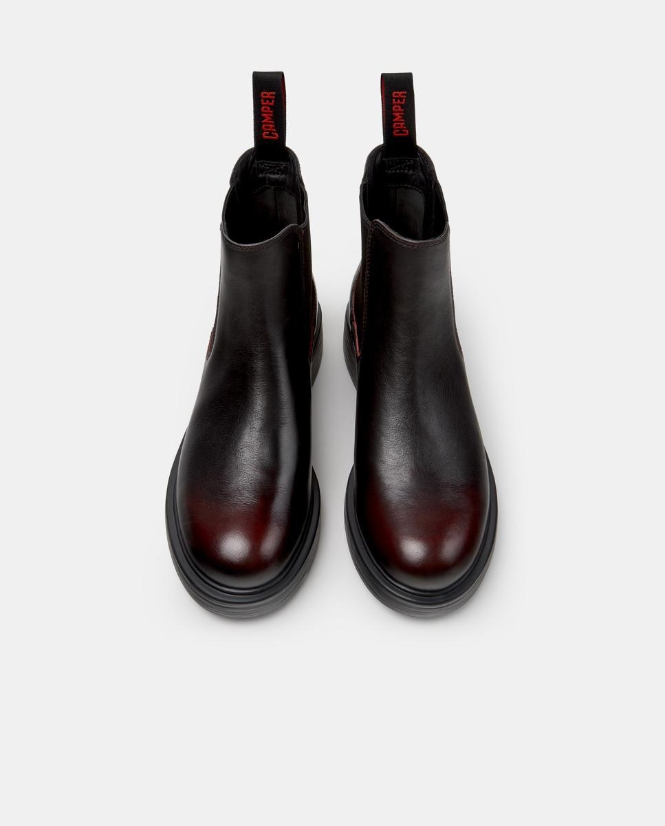Botines de mujer de piel dean - Camper - Granate Granate-2