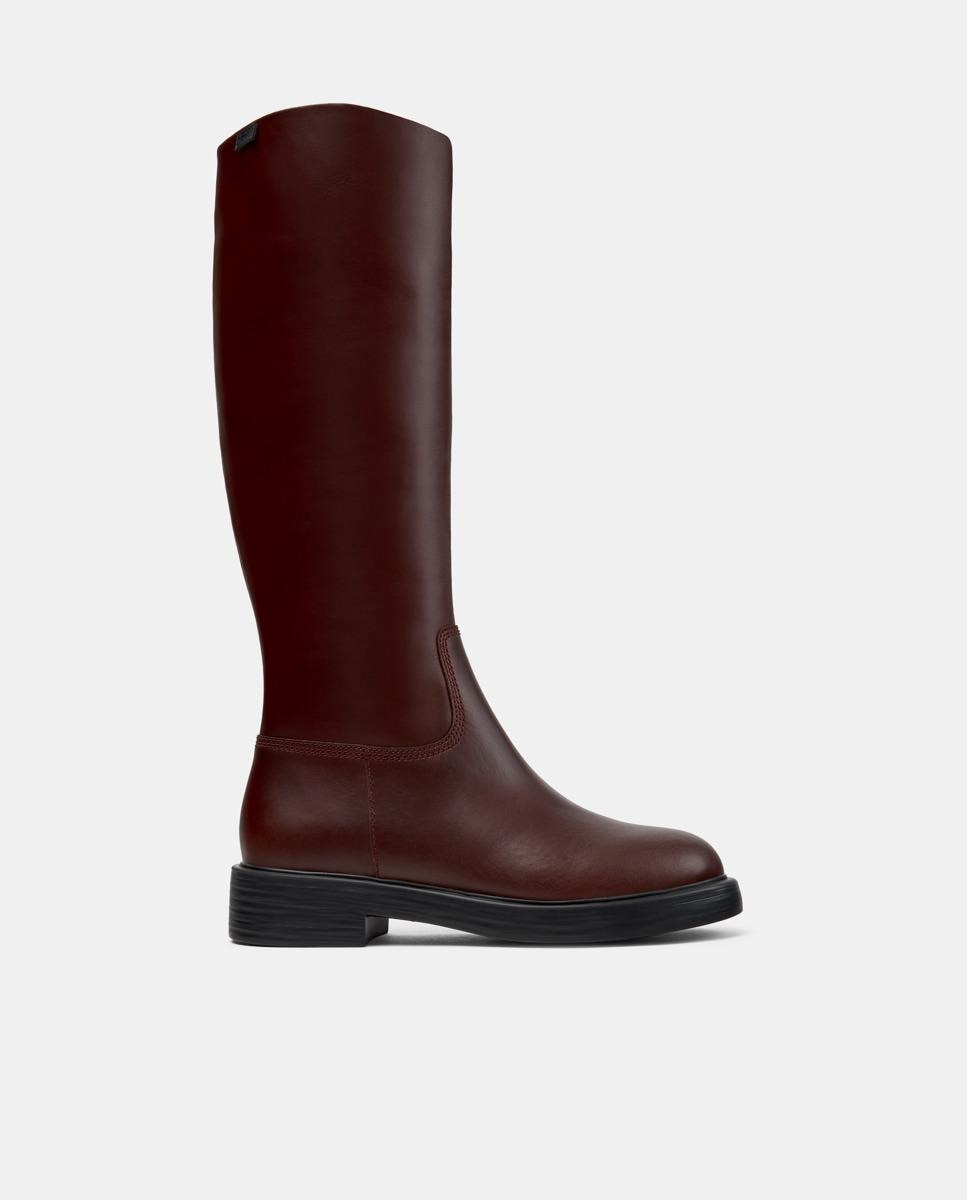 Imagen 0 de Botas altas de mujer de piel dean Burdeos