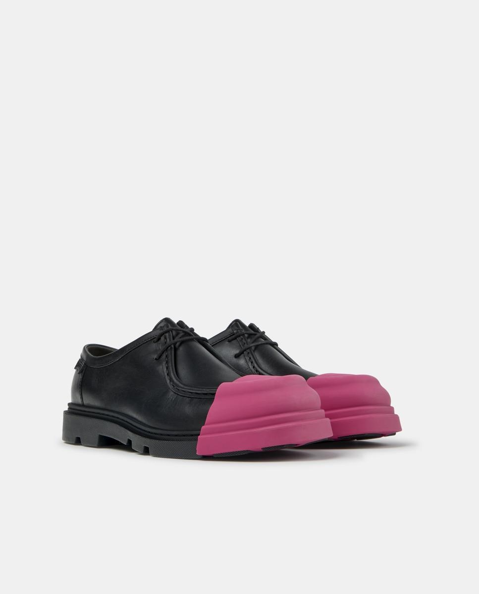 Mocasines planos de mujer junction en piel - Camper - Rosa Rosa-5