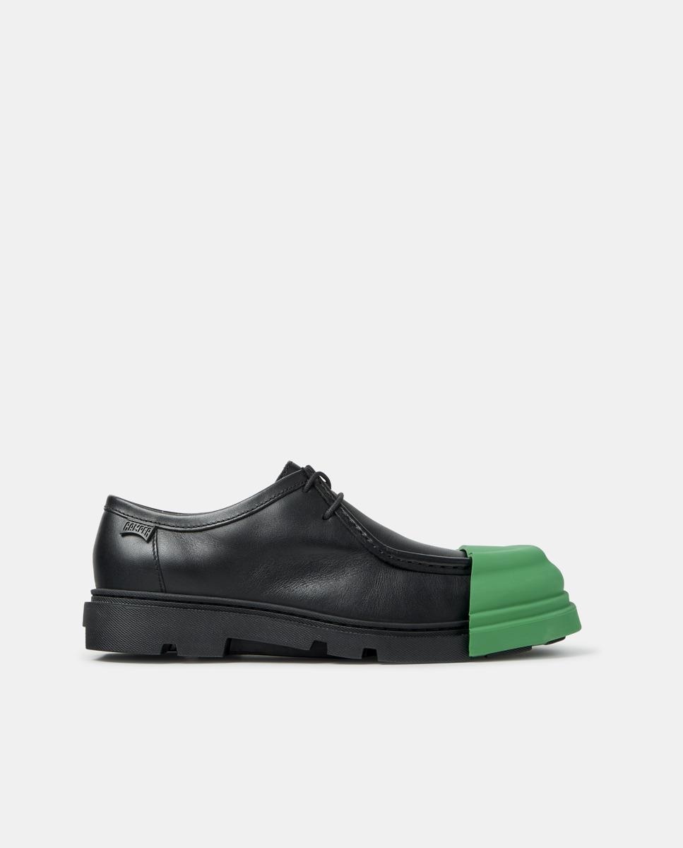 Mocasines planos de mujer junction en piel - Camper - Verde Verde-1