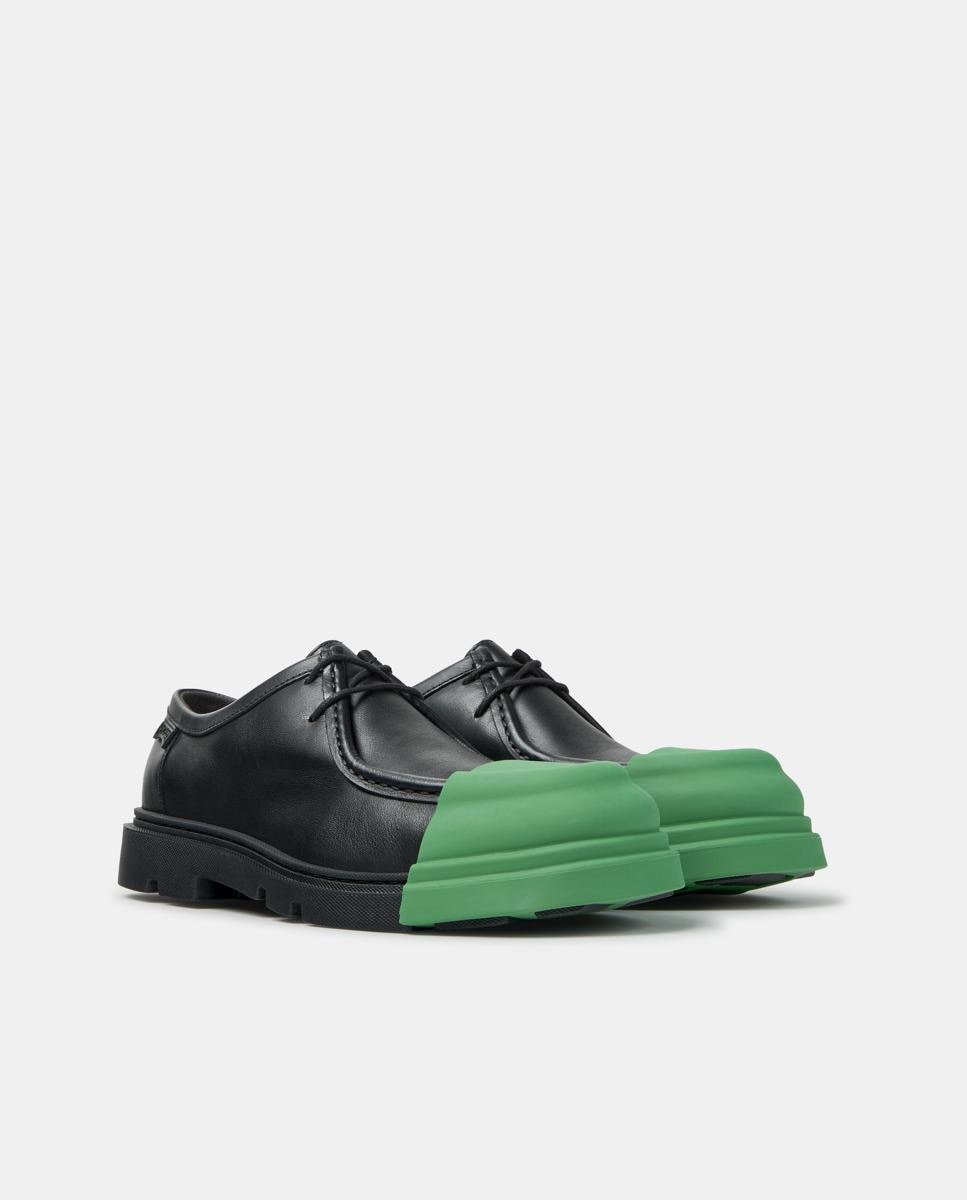 Mocasines planos de mujer junction en piel - Camper - Verde Verde-5