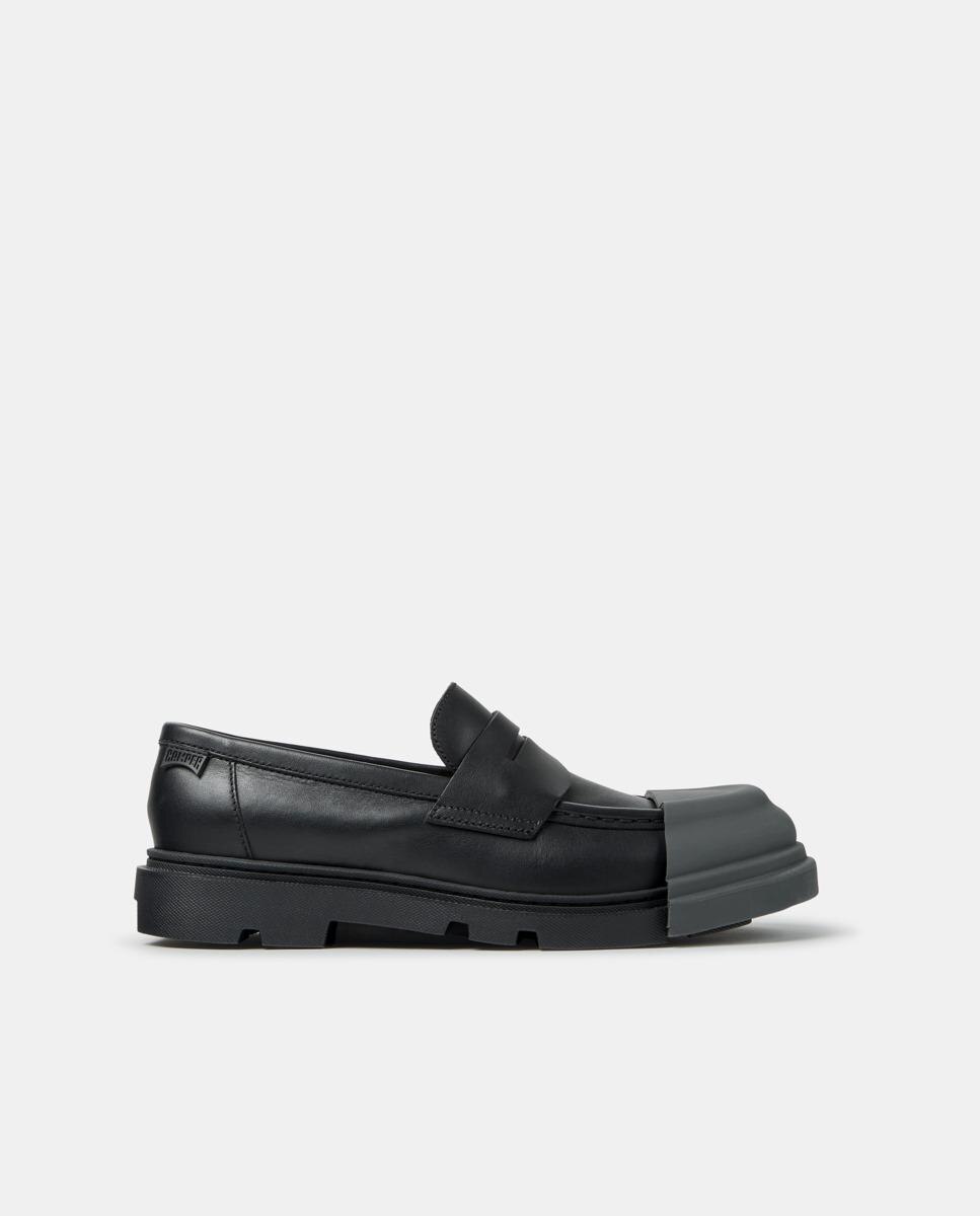 Mocasines planos de mujer de piel junction - Camper - Negro Negro-1
