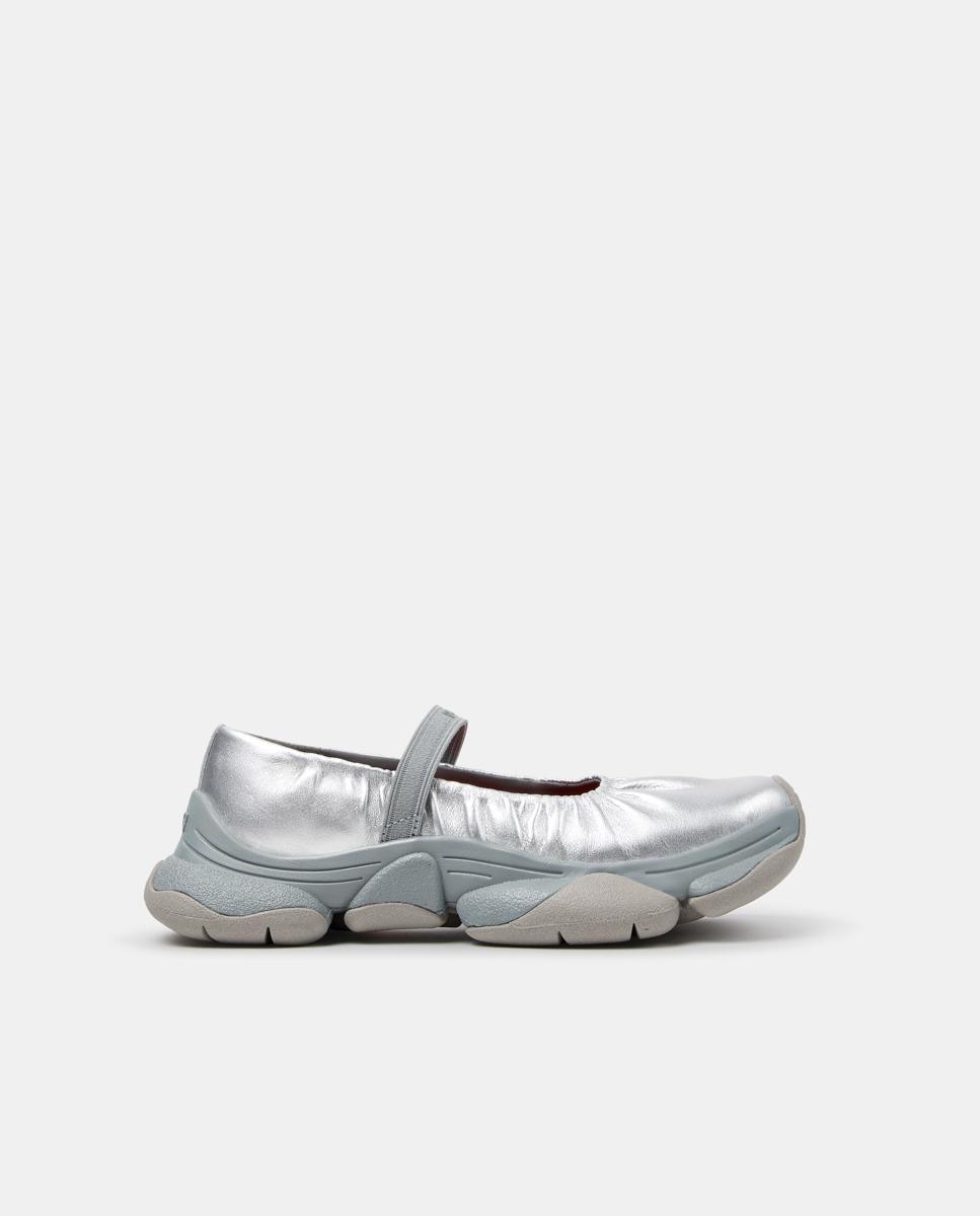 Bailarinas planas de mujer de piel karst 2 - Camper - Gris Gris-1