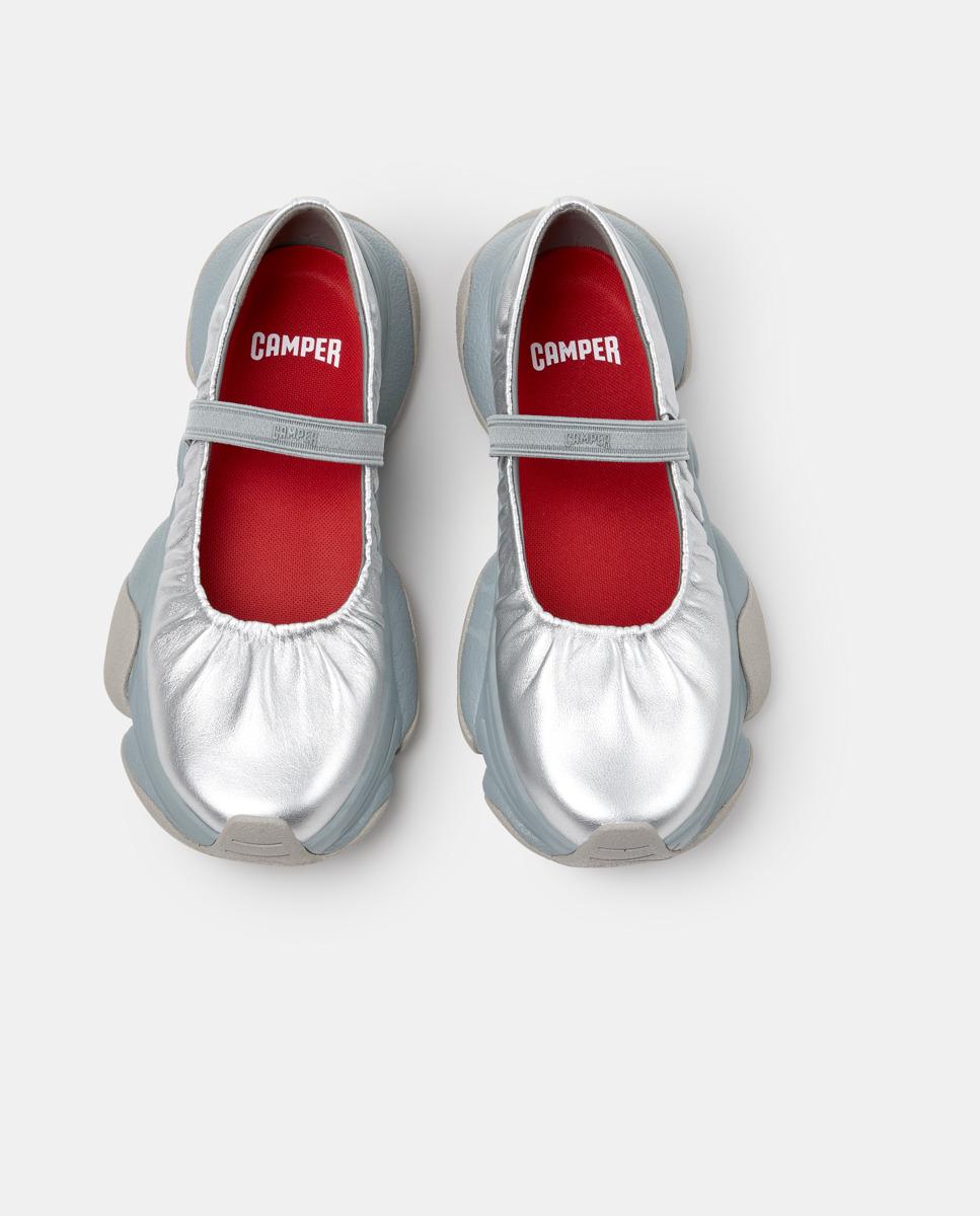 Bailarinas planas de mujer de piel karst 2 - Camper - Gris Gris-3