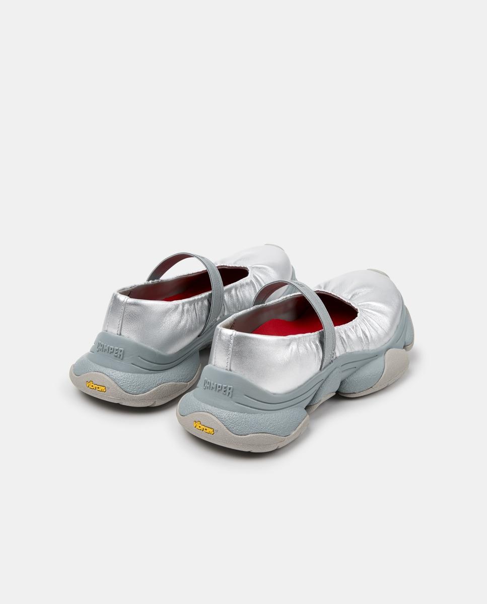 Bailarinas planas de mujer de piel karst 2 - Camper - Gris Gris-2