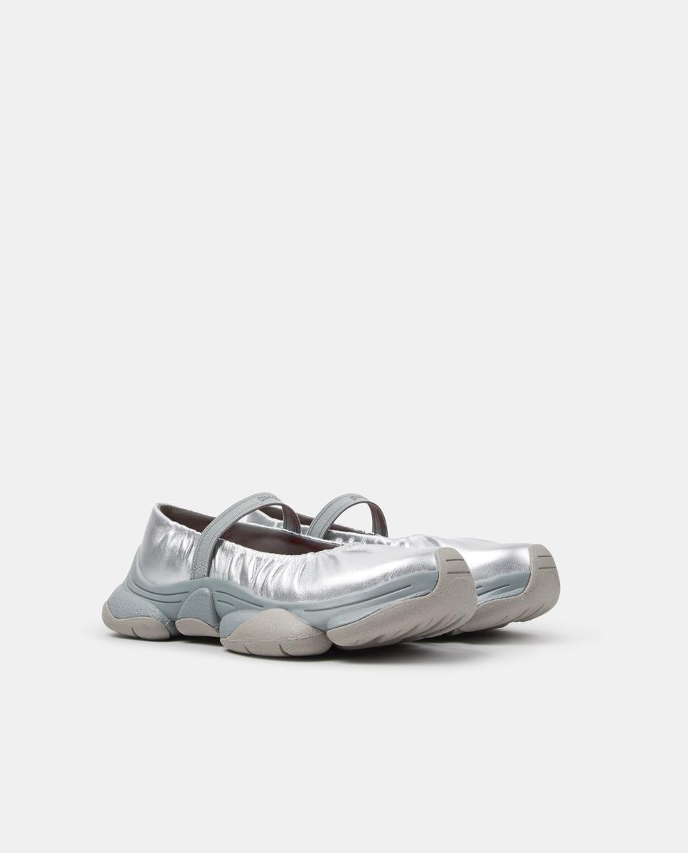 Bailarinas planas de mujer de piel karst 2 - Camper - Gris Gris-5