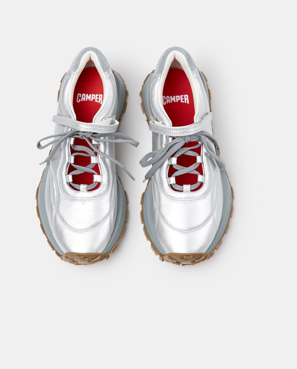 Zapatillas deportivas de mujer drift trail de piel - Camper - Plata Plata-3