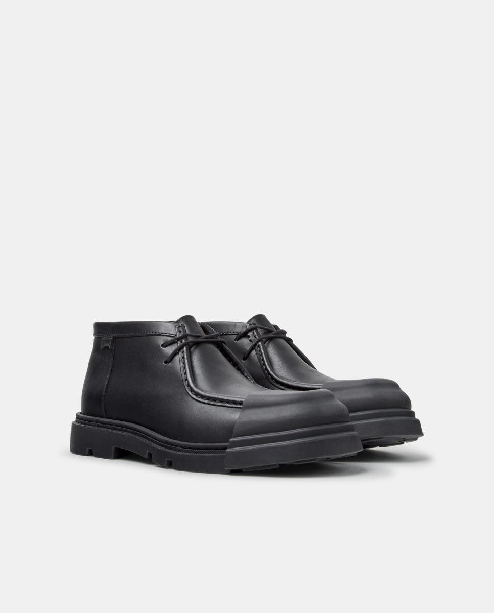 Botines de cordones de mujer de piel junction - Camper - Negro Negro-3