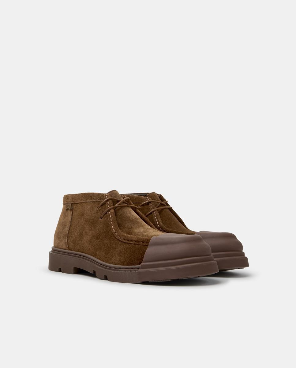 Botines de cordones de mujer de piel junction - Camper - Marrón Marrón-3