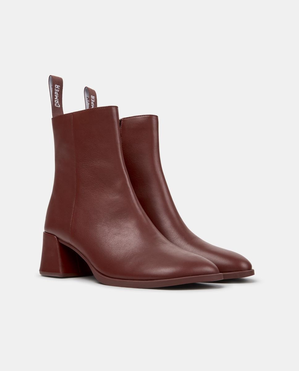 Botines de mujer de piel kora - Camper - Burdeos Burdeos-3