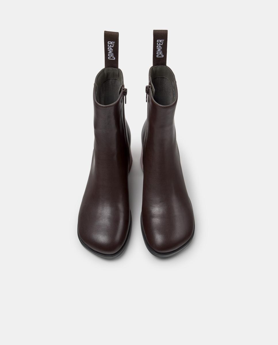 Botines de mujer de piel kora - Camper - Marrón oscuro Marrón oscuro-2
