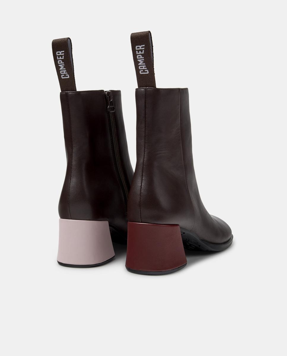 Botines de mujer de piel kora - Camper - Marrón oscuro Marrón oscuro-4