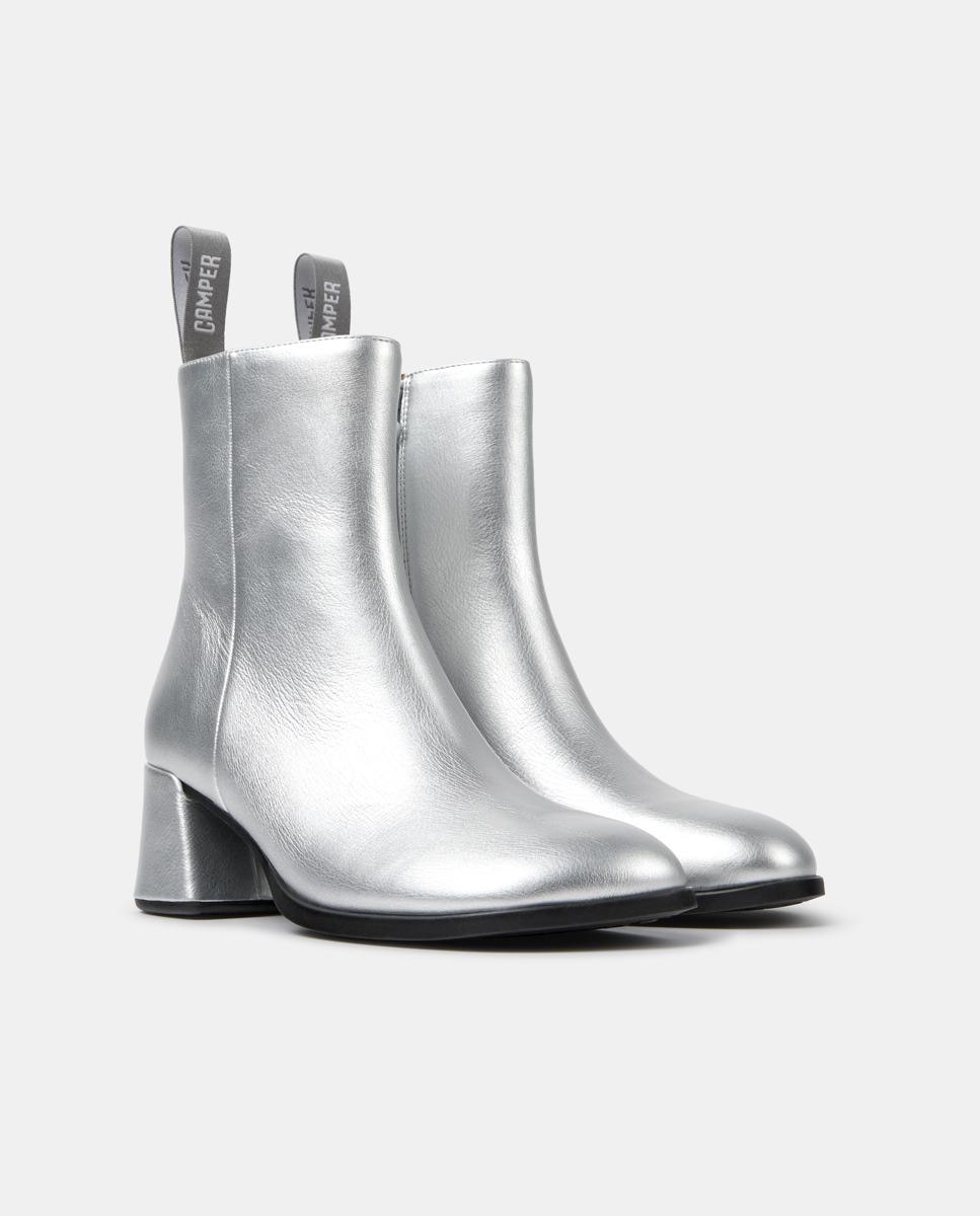 Botines de mujer de piel kora - Camper - Plata Plata-3
