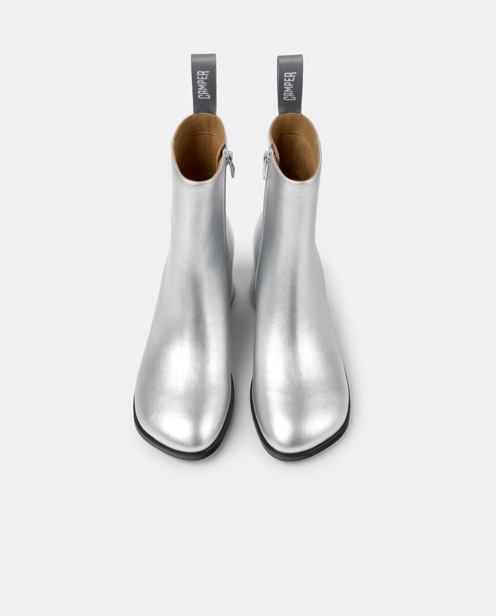 Botines de mujer de piel kora - Camper - Plata Plata-2