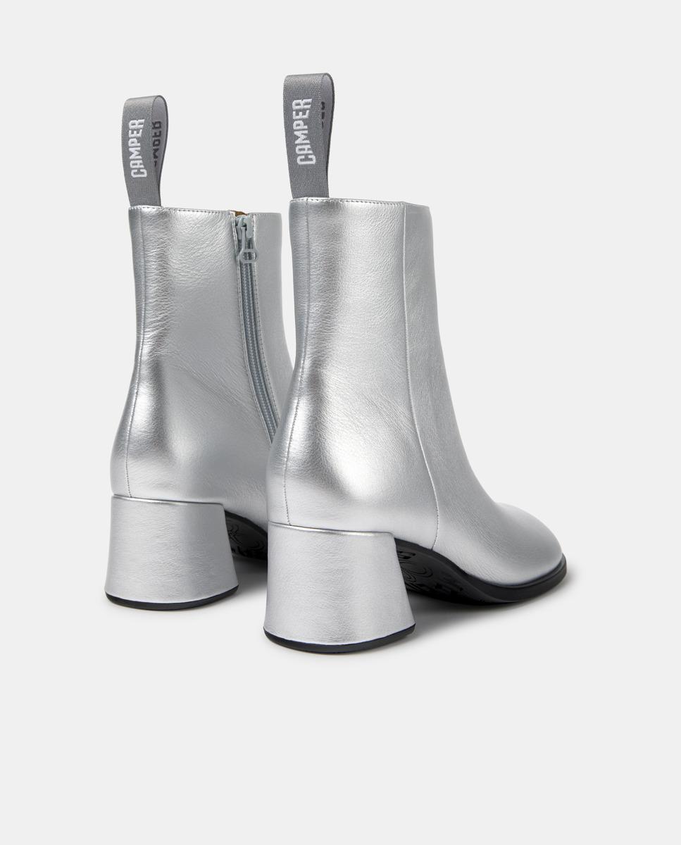 Botines de mujer de piel kora - Camper - Plata Plata-4