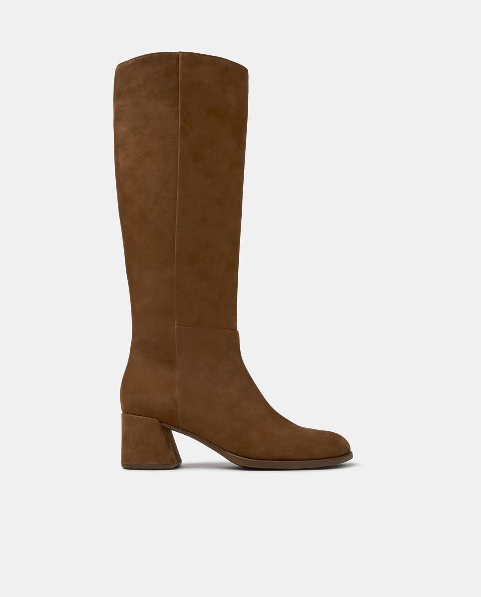 Botas altas de mujer de piel kora - Camper - Marrón Marrón-1