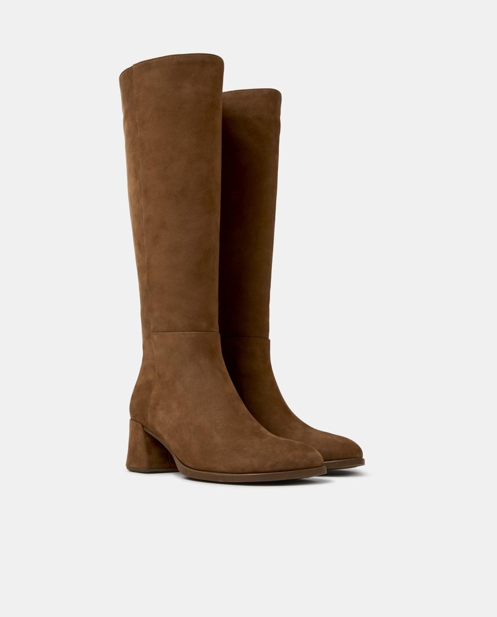 Botas altas de mujer de piel kora - Camper - Marrón Marrón-2