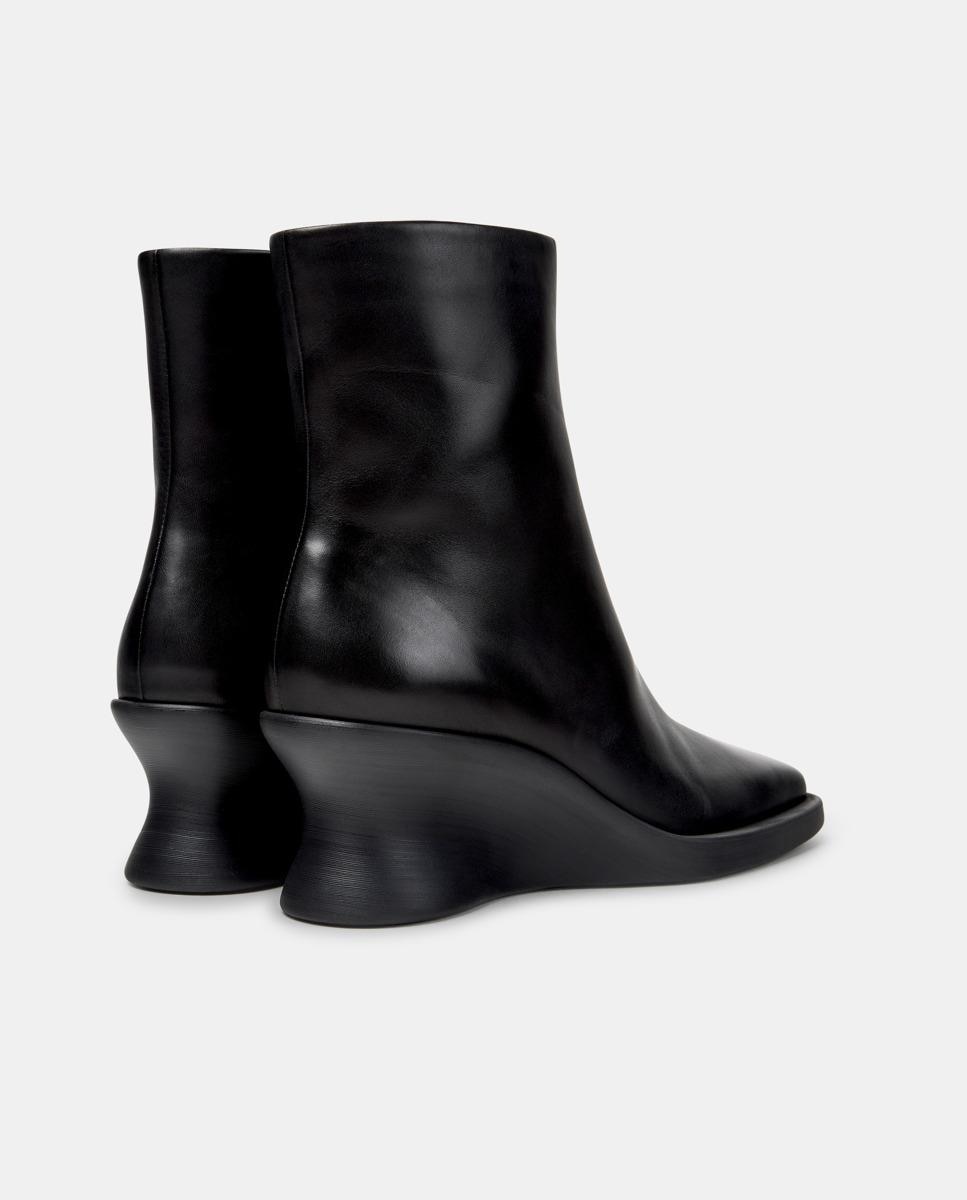 Botines de mujer louise de piel con cuña - Camper - Negro Negro-2