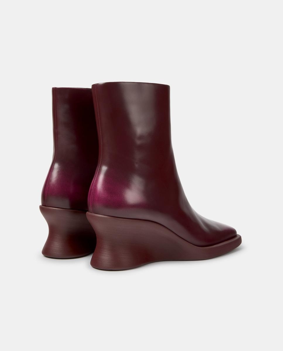 Botines de mujer louise de piel con cuña - Camper - Burdeos Burdeos-4