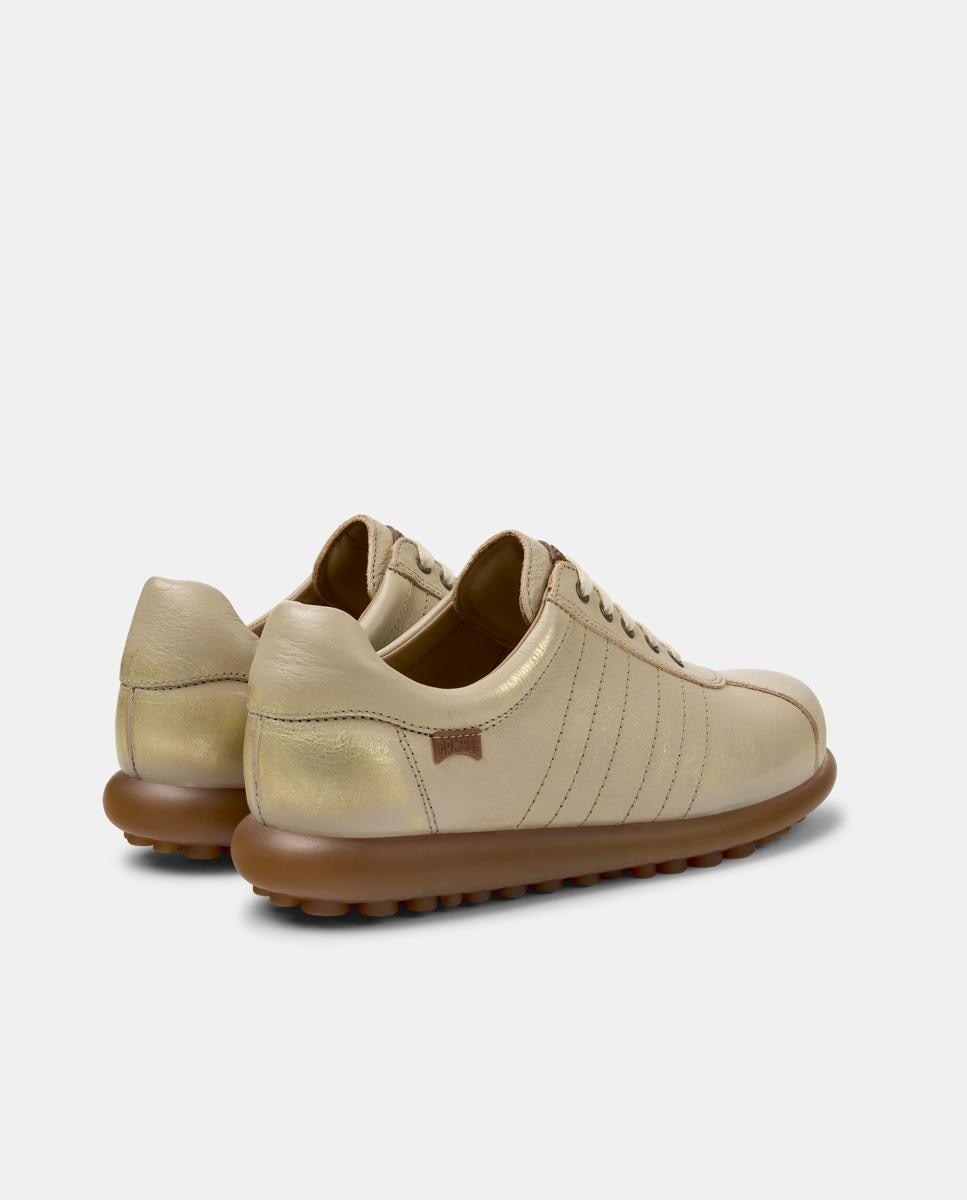 Zapatillas de piel de mujer pelotas ariel con cordones - Camper - Beige Beige-2
